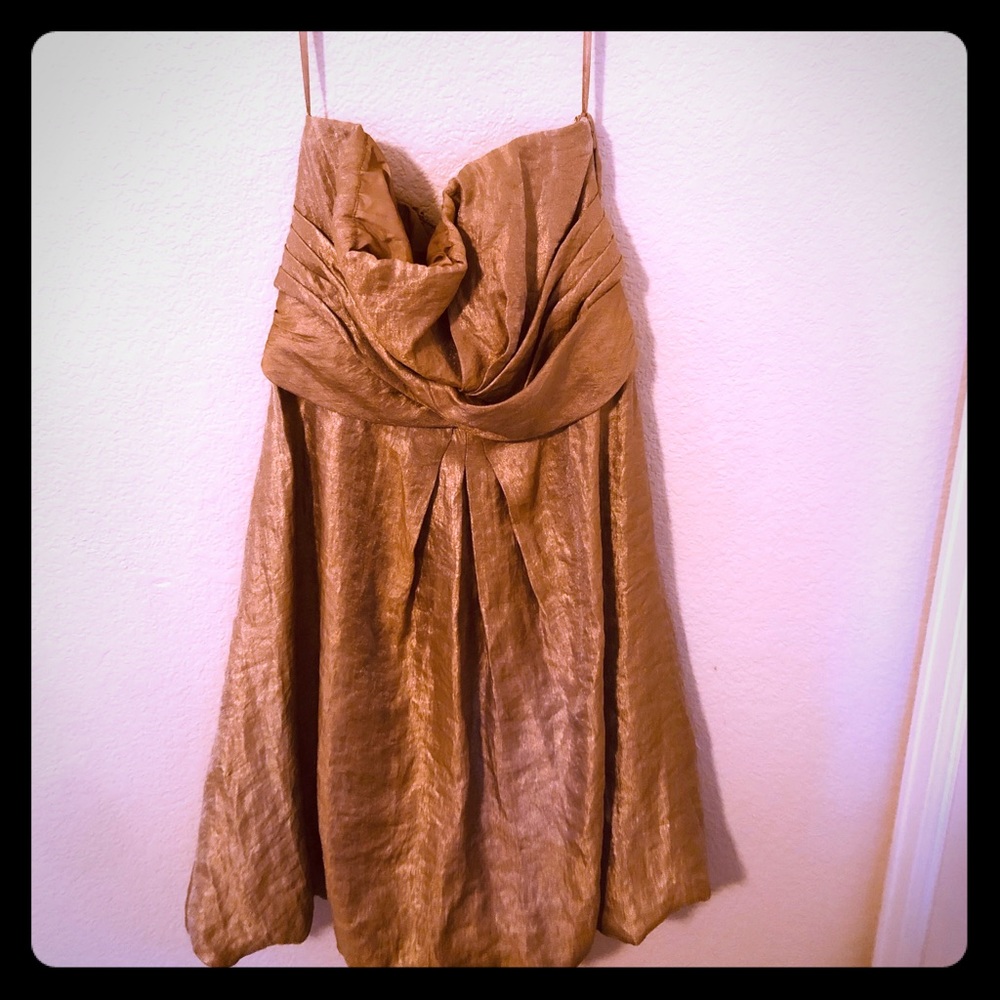 Strapless Golden Cocktail Dress Sz. 8